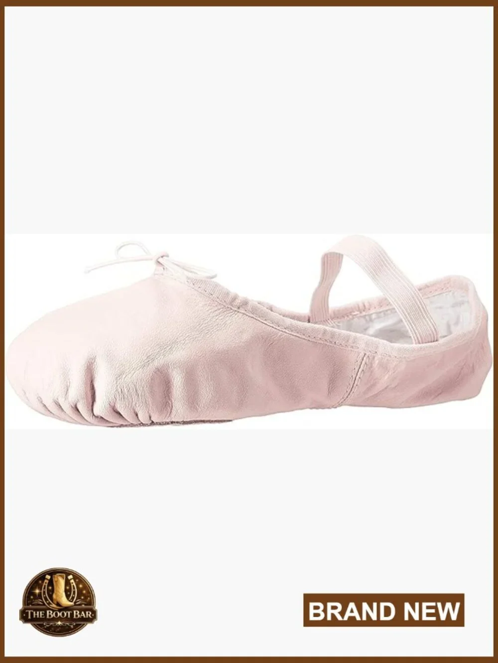 Leather Split Sole Ballet Shoes with Elastic Strap, Size Down 2